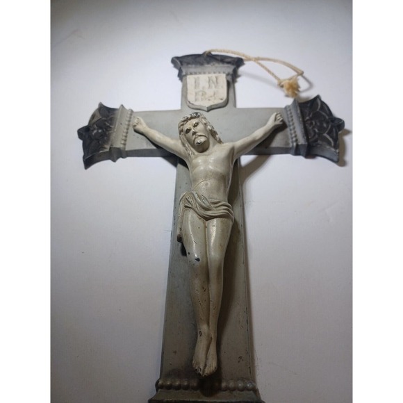 Vintage INRI Wall Cross Jesus Christianity Faith Spirituality Metalware Ornate - Picture 4 of 11